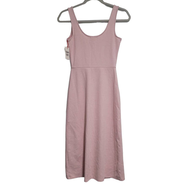 NWT Open Edit Pink Lotus Sleeveless Scoop Neck Midi Dress Size XS