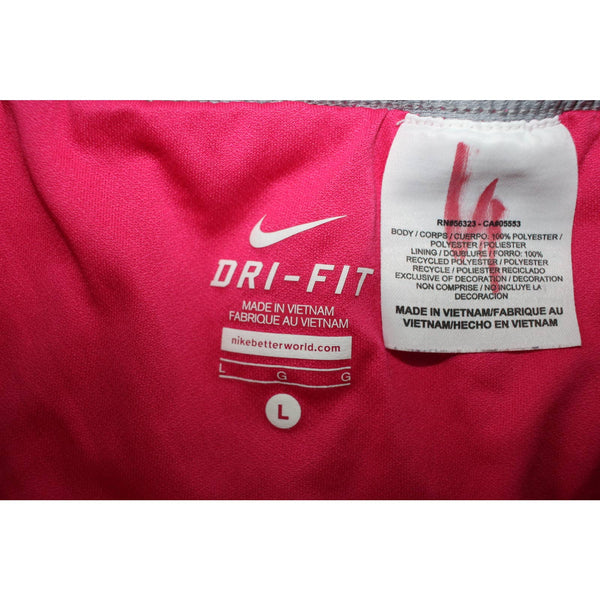 Nike Dri Fit Pink Gray White Running Shorts Lined Elastic Waist Size Large