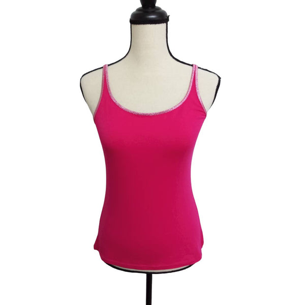 New York & Co. NWT Pink Silver Glitter Trim Tank Top Size Small