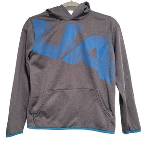 Under Armour Youth Gray Blue Pullover Hoodie Kangaroo Pocket Size Youth XL