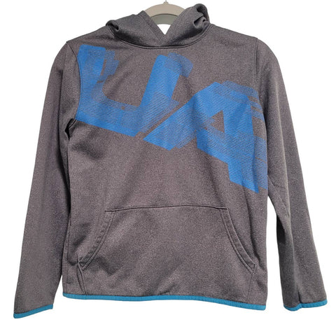 Under Armour Youth Gray Blue Pullover Hoodie Kangaroo Pocket Size Youth XL