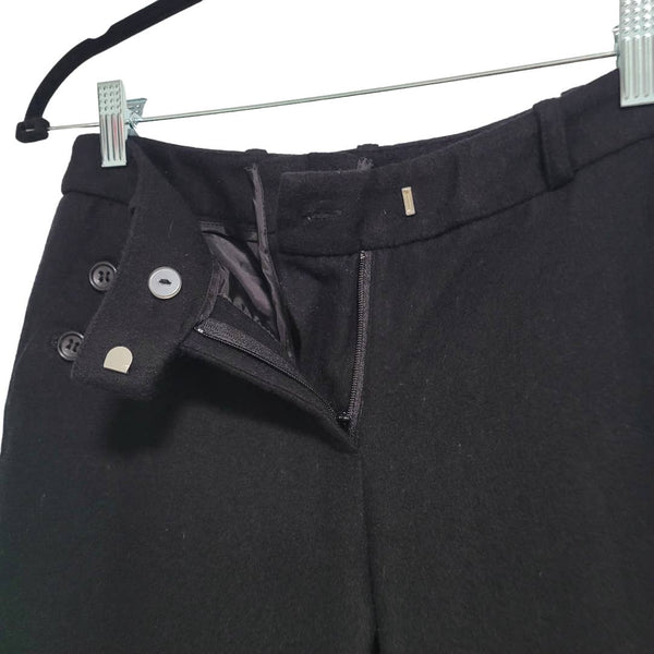 H&M Black Wide Leg Pockets Lined Slacks Dress Pants Size 4