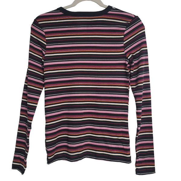 NWT A New Day "Purple Stripe" Multicolored Stripe Long Sleeve Shirt Size XS