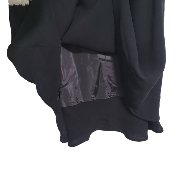 Evan Picone Black Knee Length Sleeveless Dress Drape Back Size 4P
