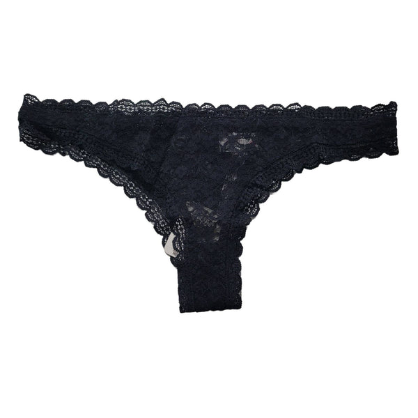 NWT FP Intimately Black Lace Cheeky Scalloped Low Rise Underwear Size Medium