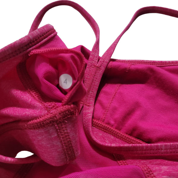 Lululemon Pink Flow Y Racerback Mesh Sports Bra Size 4