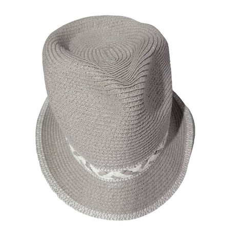C. C. Exclusives Women's Gray White Paper Polyester Sun Hat